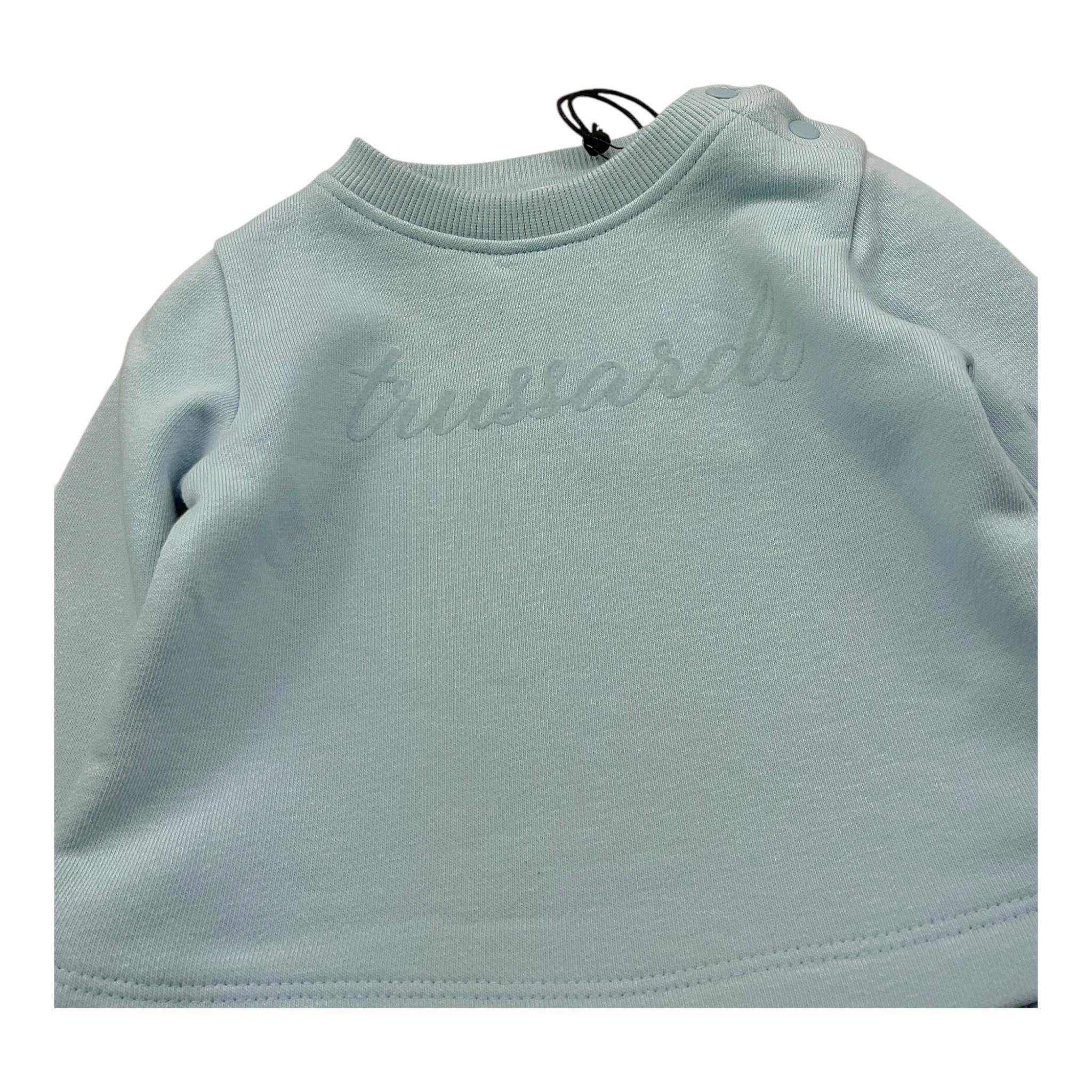 TRUSSARDI abito tinta unita girocollo con stampa Azzurro per Neonata TIA25003VE AZZURRO TRUSSARDI 