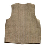 Manuel Ritz Solid Color Vest With Beige Striped Pattern For Boys