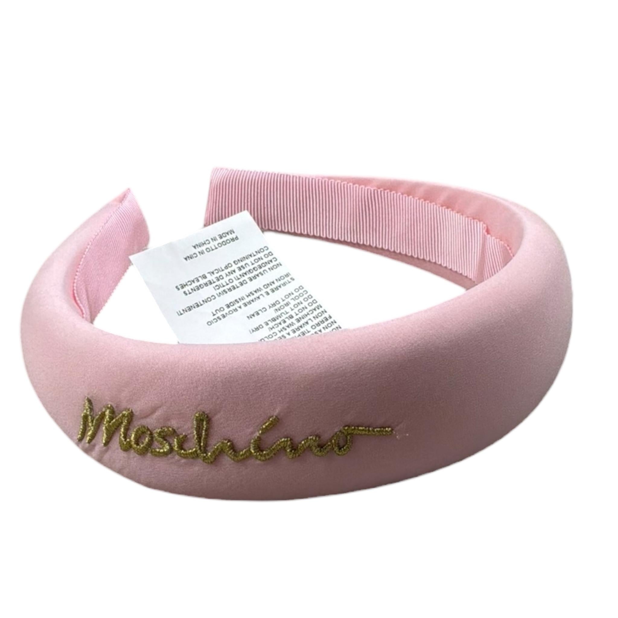 Moschino Cerchietto Tinta Unita con Stampa per Bambina HDX01N ROSA MOSCHINO 