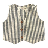 Zhoe &amp; Tobiah Cream Striped Solid Color Vest For Baby