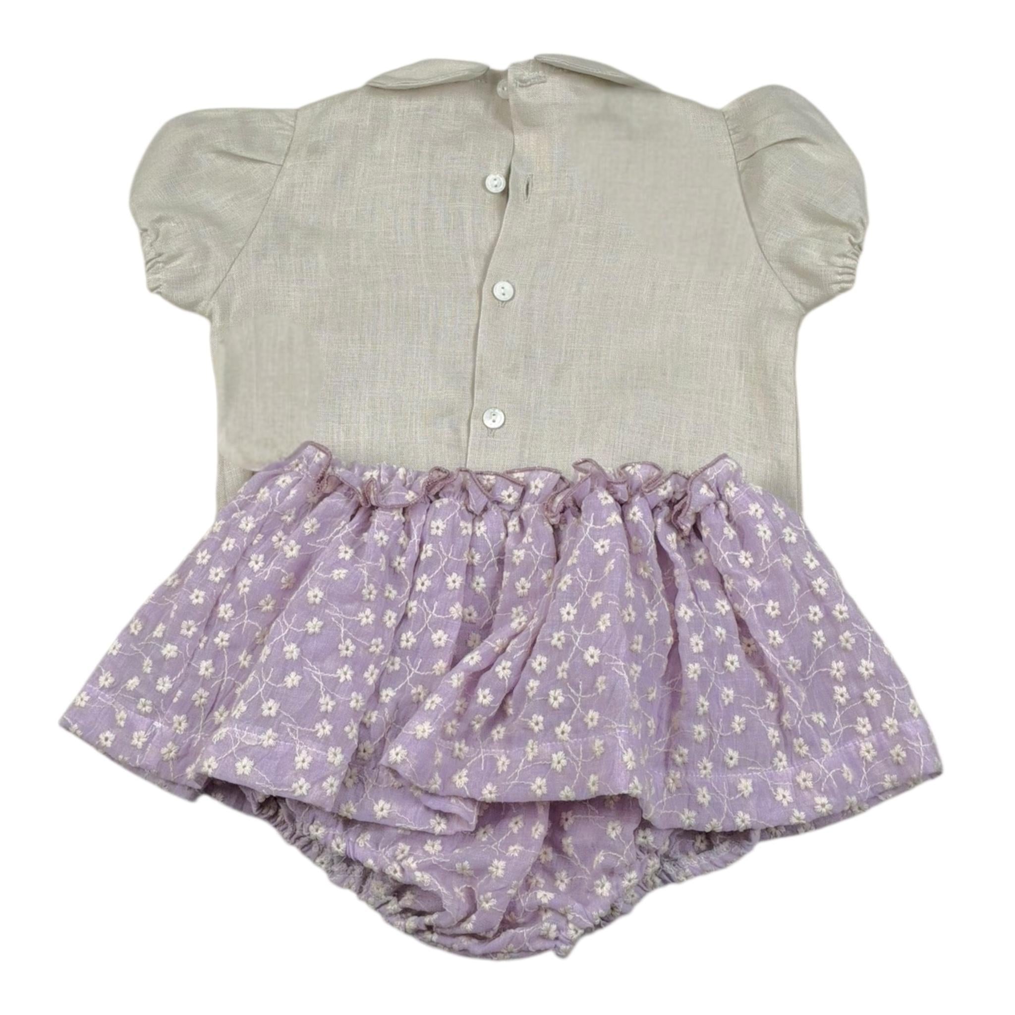 La Stupenderia Completo 2 Pezzi Body-Salopette Bicolore per Neonata TBCT5888 BEIGE LA STUPENDERIA 