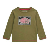 GUESS shirt girocollo tinta unita con stampa Verde per Bambina N4YI18K8HM4 VERDE GUESS 