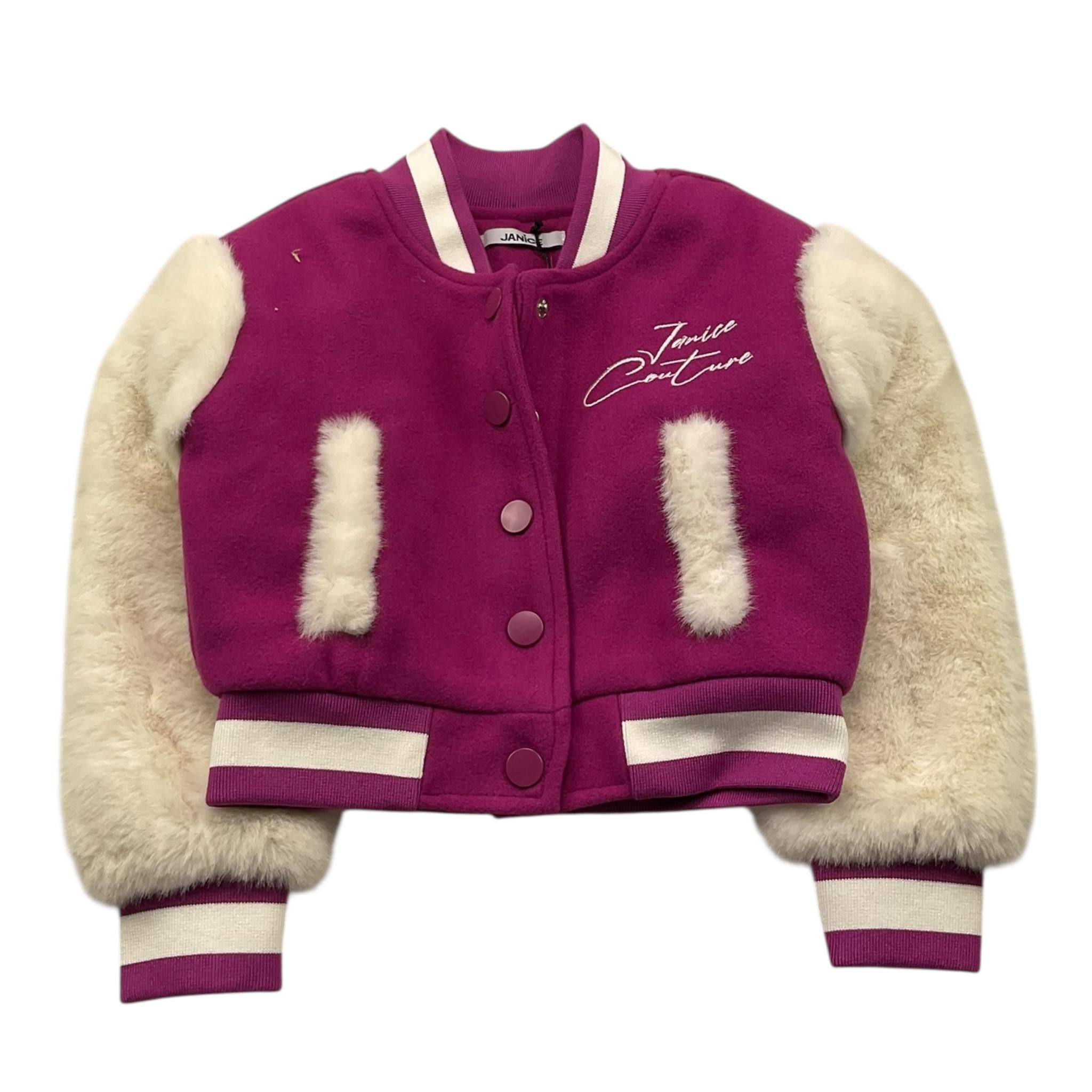 JANICE giubbino modello college con maniche in contrasto Viola per Bambina JN575BX VIOLA JANICE 