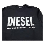 DIESEL shirt girocollo tinta unita con stampa logo Nero per Bambino DIESE NERO DIESEL 