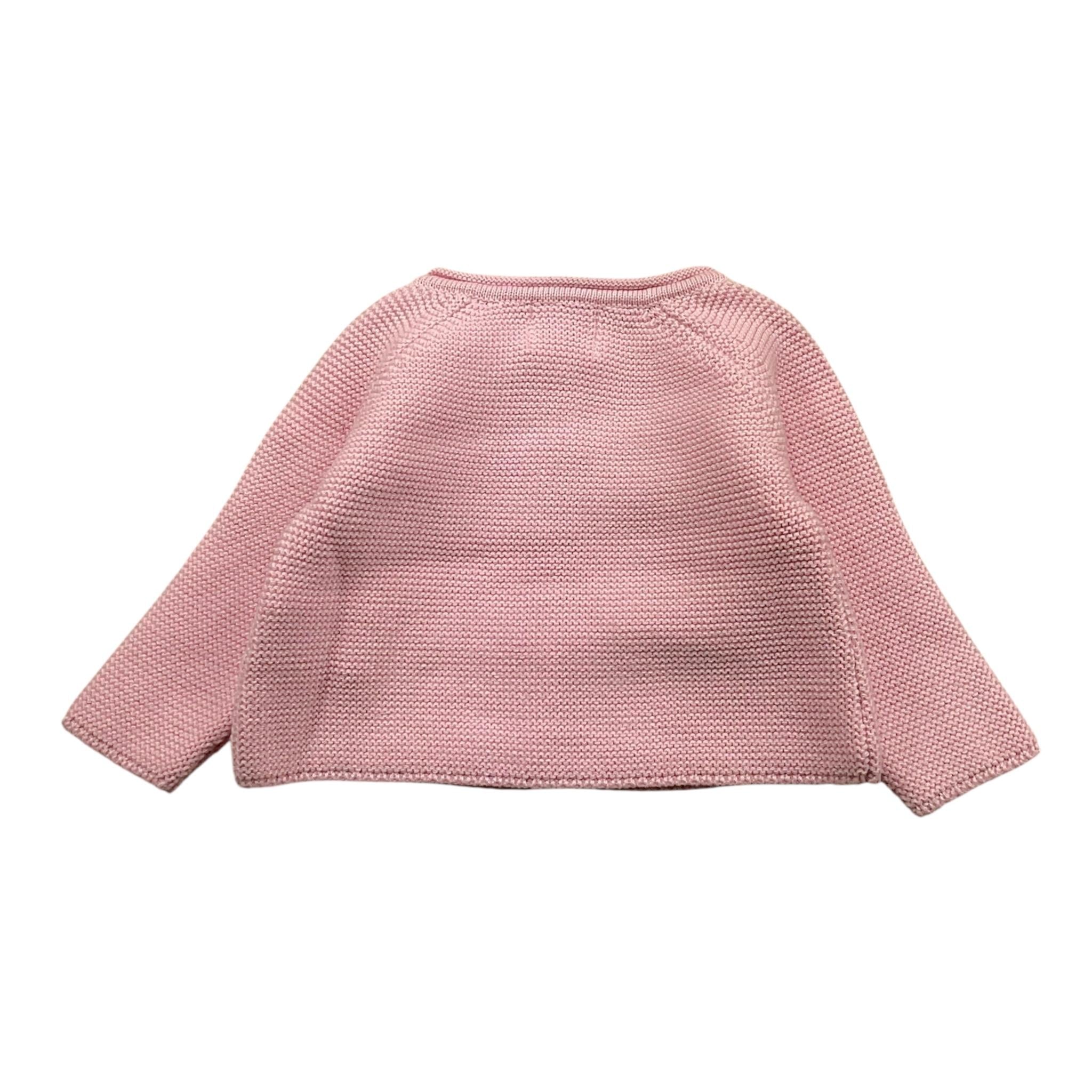 Isi Baby Cardigan In Filo Tinta Unita per Neonata SCCI127GFMM ROSA ISI BABY 