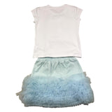 Daga Collection 2 Piece Set T-Shirt-Tulle Skirt White/Blue For Girls