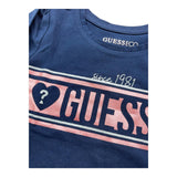 GUESS shirt girocollo tinta unita con stampa Blu per Neonata K4YI25K6YW4 BLU GUESS 