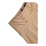 Balmain Shorts Solid Color With Contrast Buttons Beige For Girls
