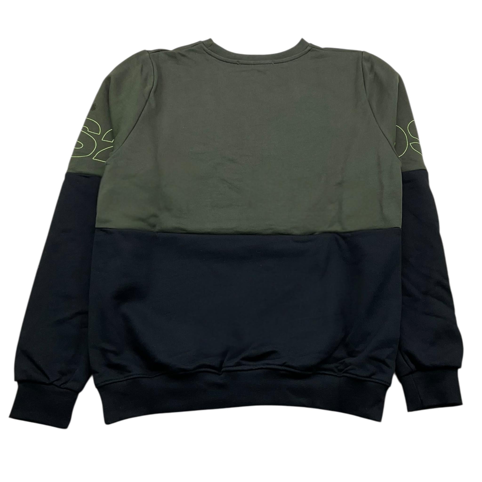 DROPSEASON2 felpa girocollo bicolore Nero/verde per Bambino FW242K28 NERO/VERDE DROPSEASON2 