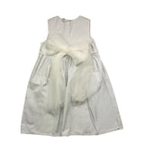 Pype Solid Color Sleeveless Dress With Light Blue Tulle Bow For Girls