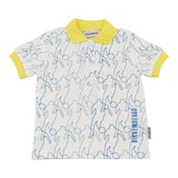 Bikkembergs Polo Half Sleeve Solid Color With Contrast Collar White For Newborns