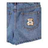 Moschino Short Tinta Unita con Elastico In Vita per Bambina HDQ01O BLU MOSCHINO 