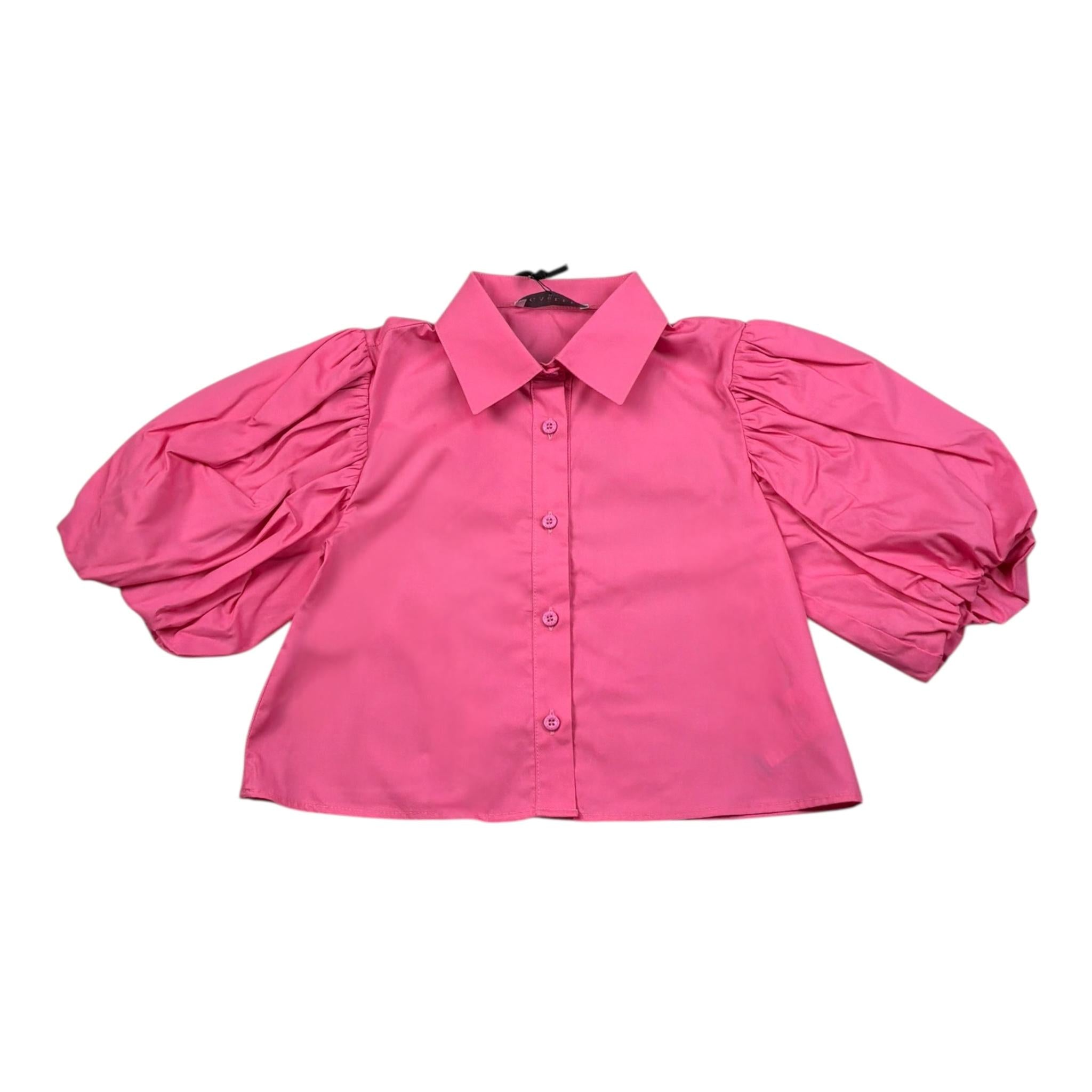 Gaelle Camicia Mezza Manica Tinta Unita con Logo per Bambina 2746CY00442X ROSA GAELLE 