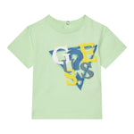 Guess T-Shirt Gircollo Tinta Unita con Stampa per Neonato I5GI01K8HM4 VERDE GUESS 