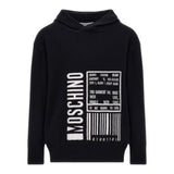 MOSCHINO maglia tinta unita con stampa e cappuccio Nero per Bambino HUW018 NERO MOSCHINO 