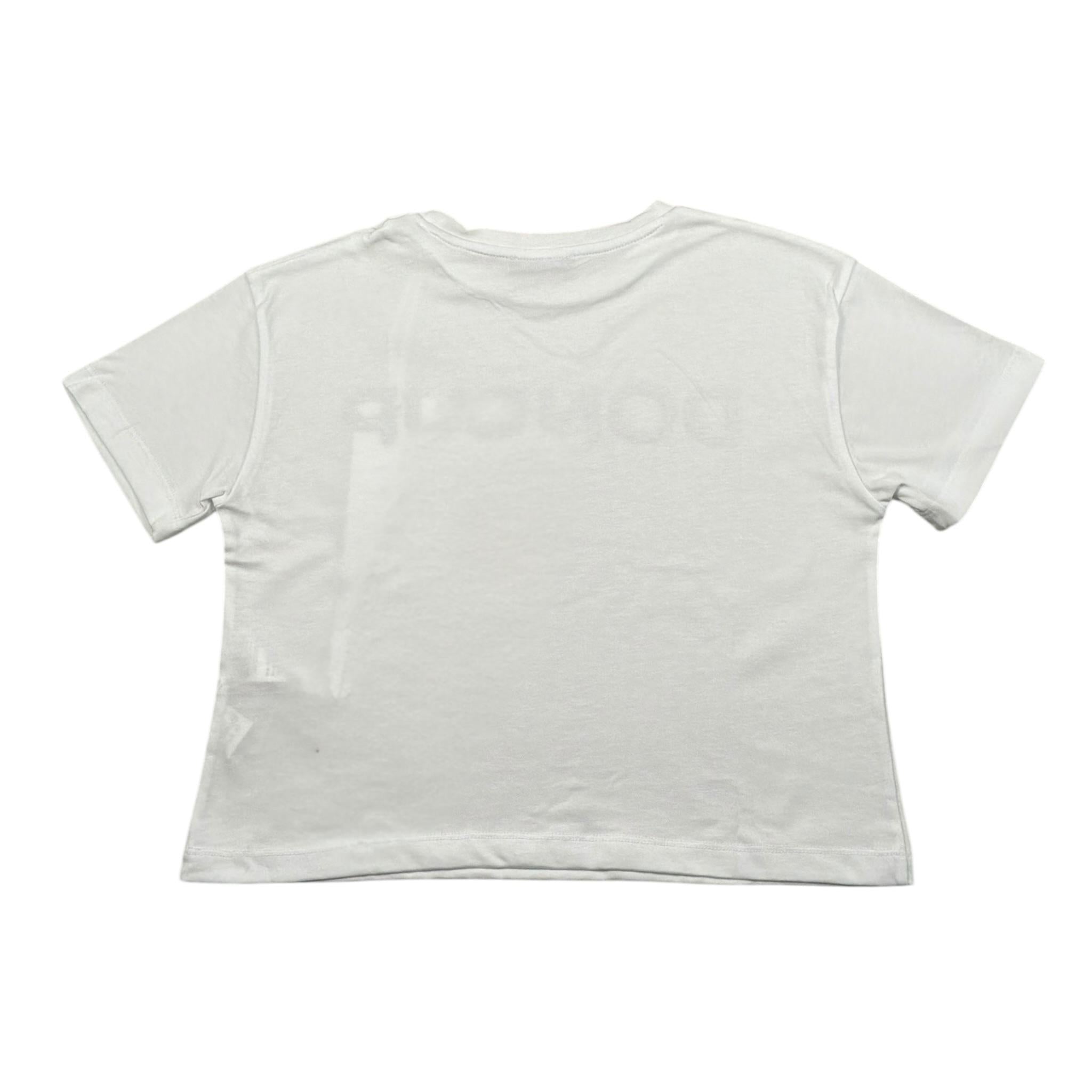 Dondup T-Shirt Girocollo Tinta Unita con Stampa per Bambina DFTS023X BIANCO DONDUP 