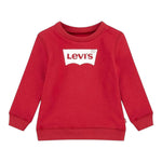 LEVI'S felpa chiusa girocollo tinta unita con stampa logo Rosso per Neonato 6E9079 ROSSO LEVI'S 