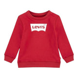 LEVI'S felpa chiusa girocollo tinta unita con stampa logo Rosso per Neonato 6E9079 ROSSO LEVI'S 