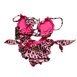 4Giveness 2 Piece Swimsuit Triangle-Panties Pink Spotted Pattern For Girls