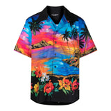 Dolce &amp; Gabbana Half Sleeve Shirt Multicolor Fantasy Print For Boys