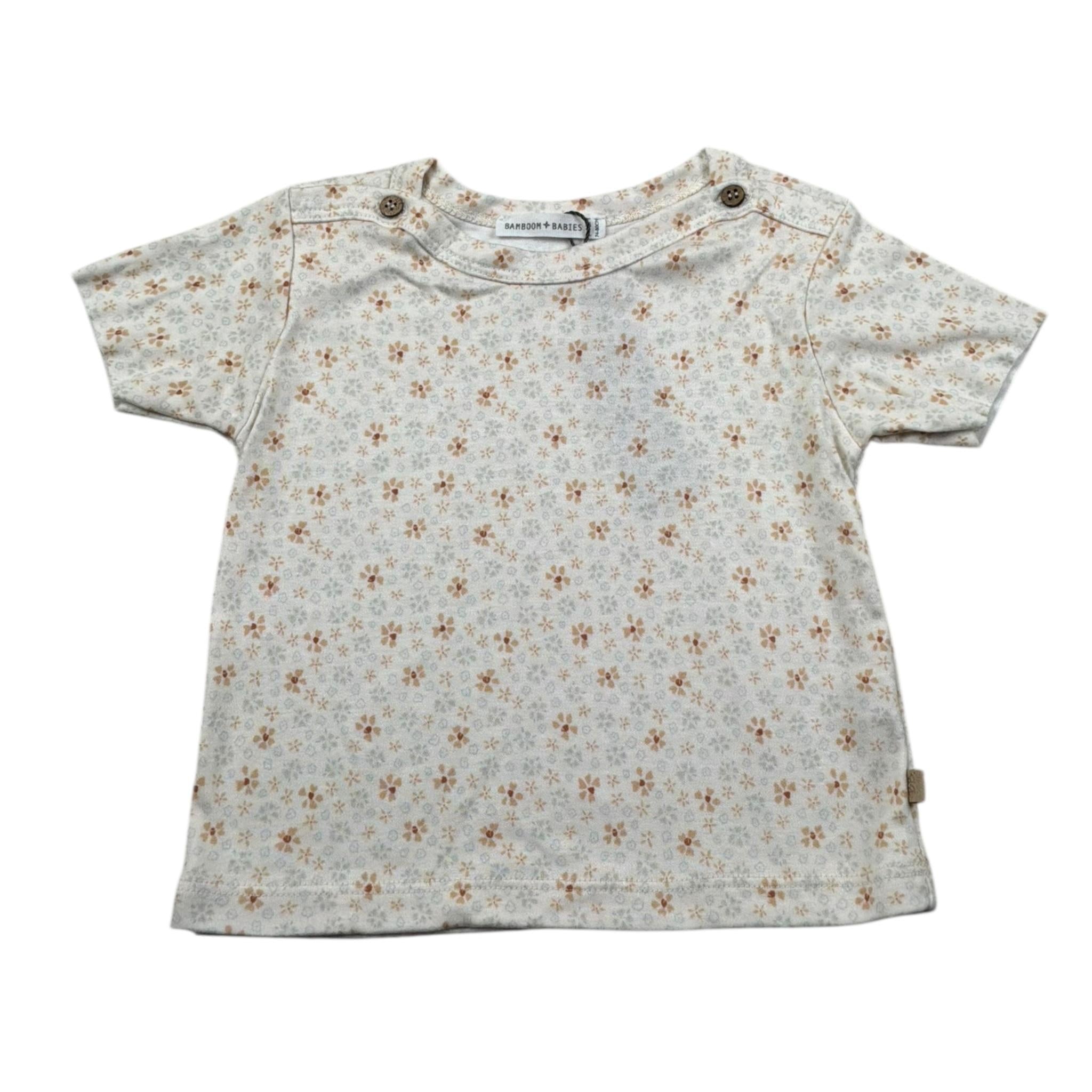 Bamboom+Babies T-Shirt Girocollo Tinta Unita con Stampa per Neonata 424 PANNA BAMBOOM+BABIES 