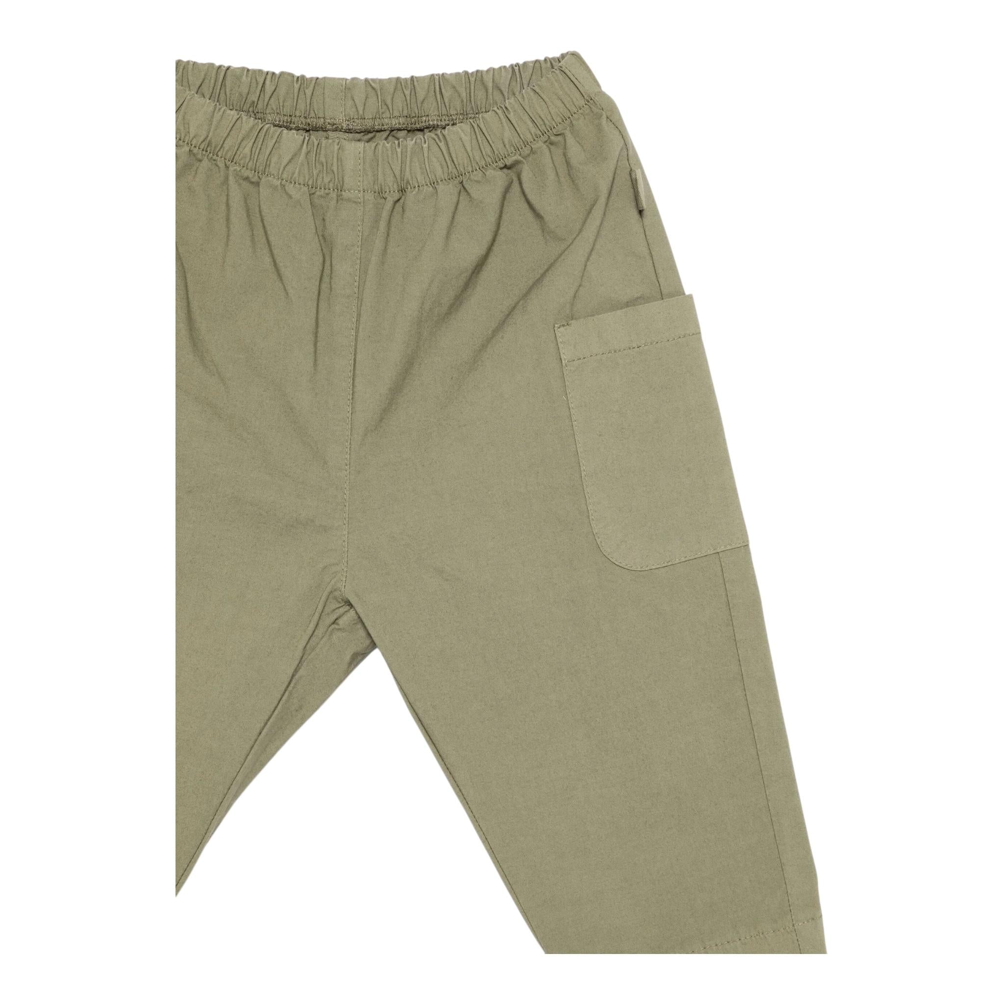 Teddy E Minou Pantalone Tinta Unita con Elastico In Vita per Neonato E25PT010C6035 VERDE TEDDY E MINOU 