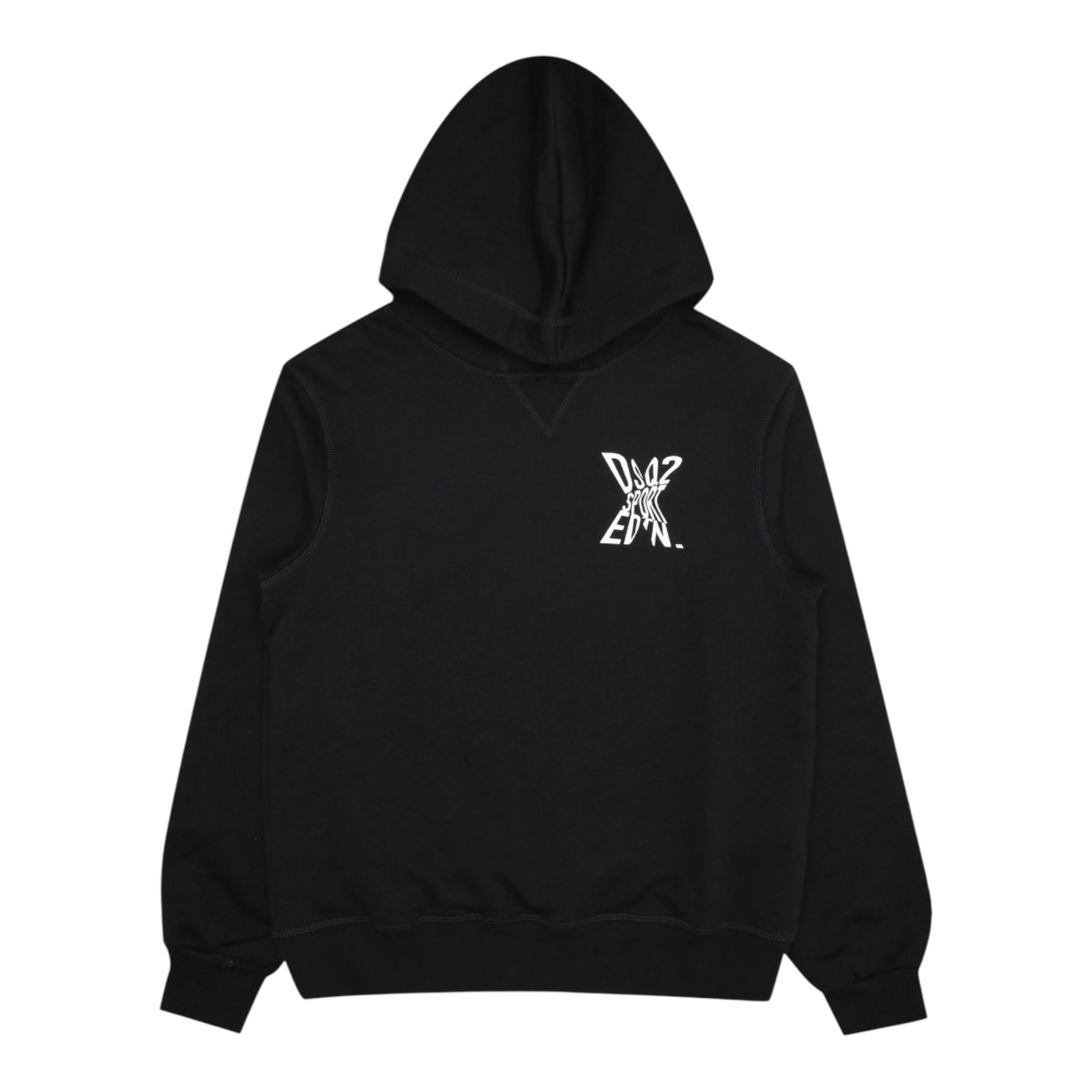 DSQUARED2 felpa tinta unita con cappuccio e stampa Nero per Bambina DQ2526X NERO DSQUARED2 