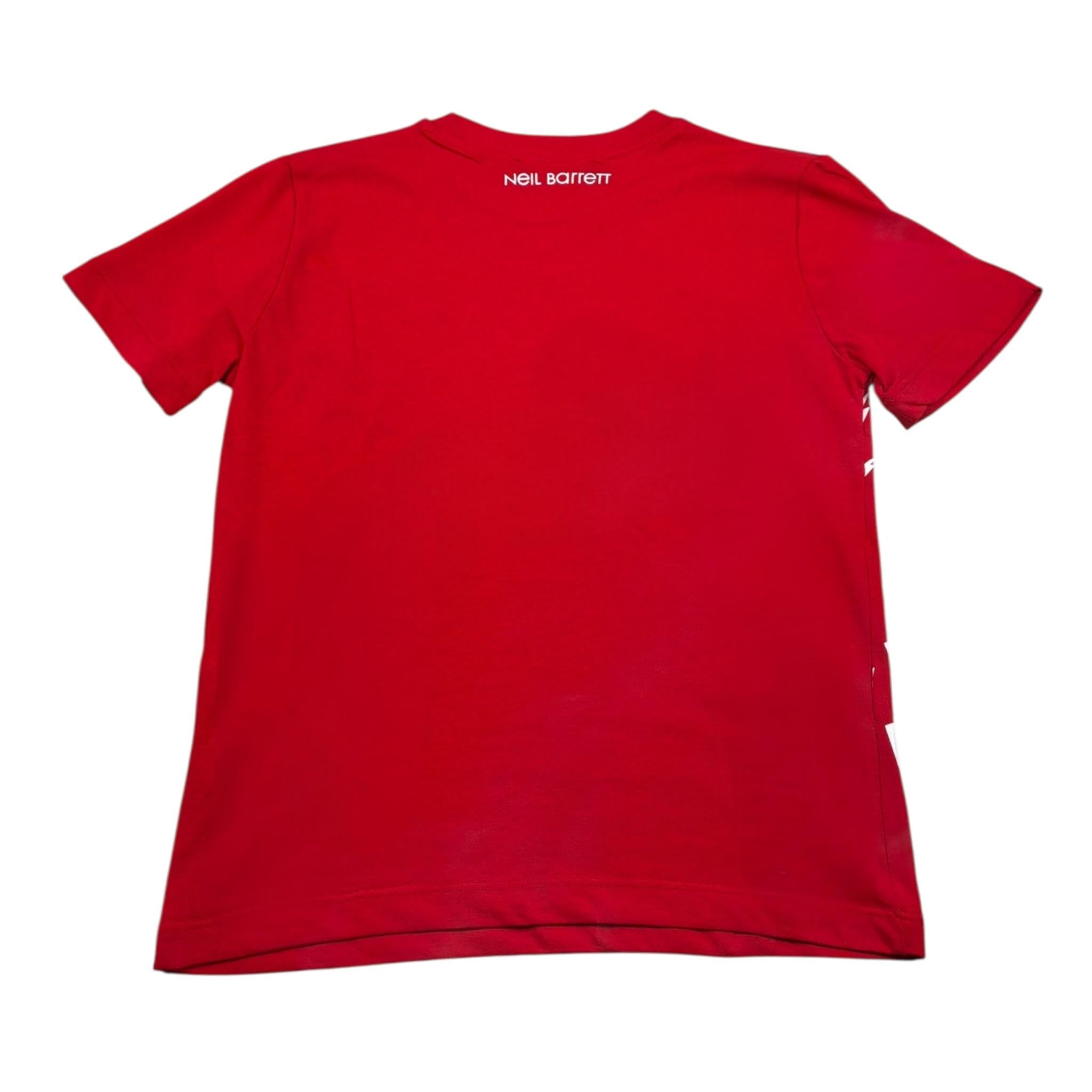Neil Barrett T-Shirt Girocollo tinta unita con Stampa Rosso per Bambino 027890 ROSSO NEIL BARRETT 
