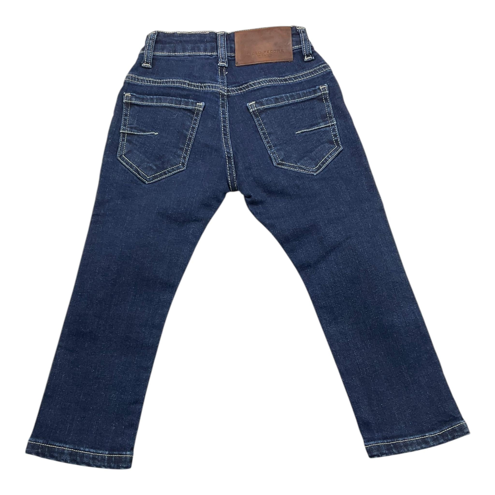 PAOLO PECORA jeans tinta unita con girovita regolabile Blu per Bambino PP3811 BLU PAOLO PECORA 
