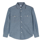 Aspesi Solid Color Denim Shirt With Blue Buttons For Boys