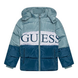 GUESS giubbino con cappuccio bicolore con logo Azzurro per Neonato N3BL02WB240 AZZURRO GUESS 