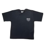 MOSCHINO t-shirt girocollo tinta unita con logo Nero per Bambino H7M03R NERO MOSCHINO 
