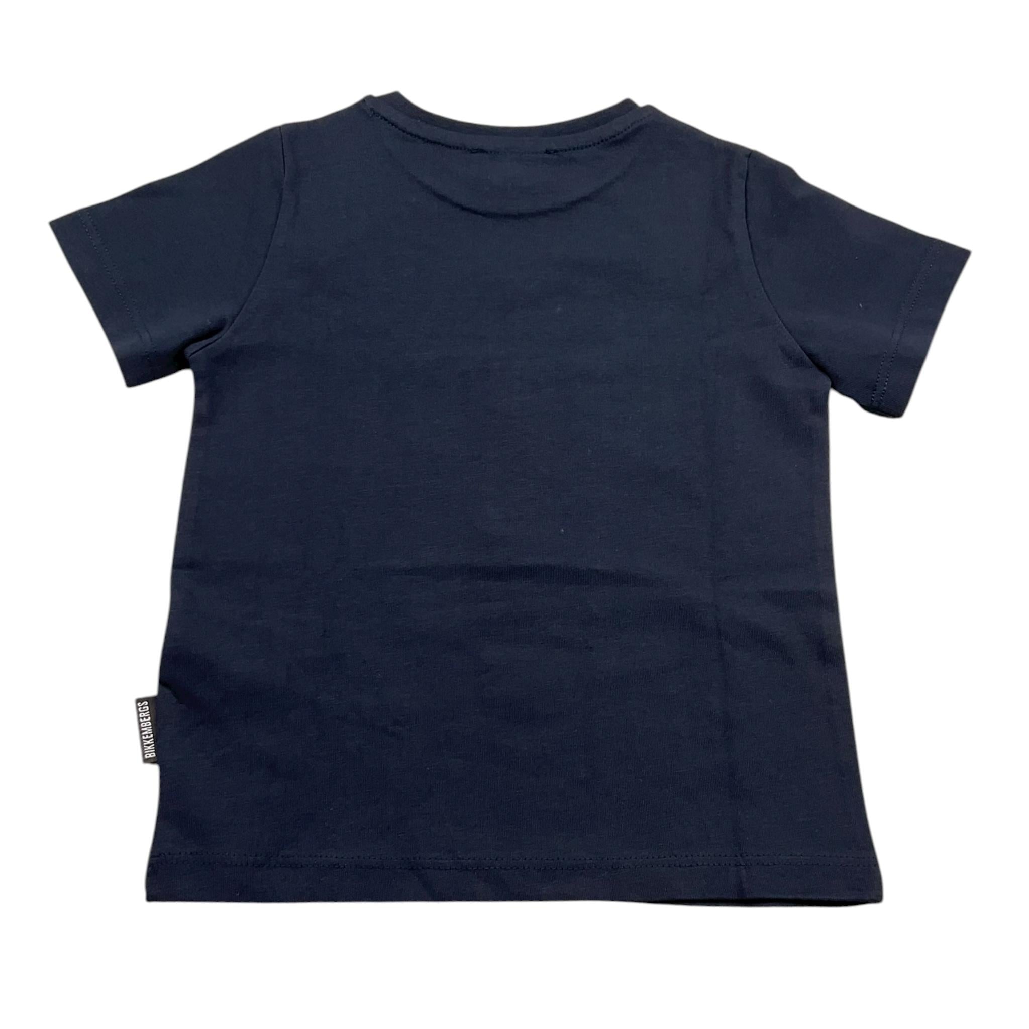 Bikkembergs T-Shirt Girocollo Tinta Unita con Logo per Neonato BK1805 BLU BiKKEMBERGS 