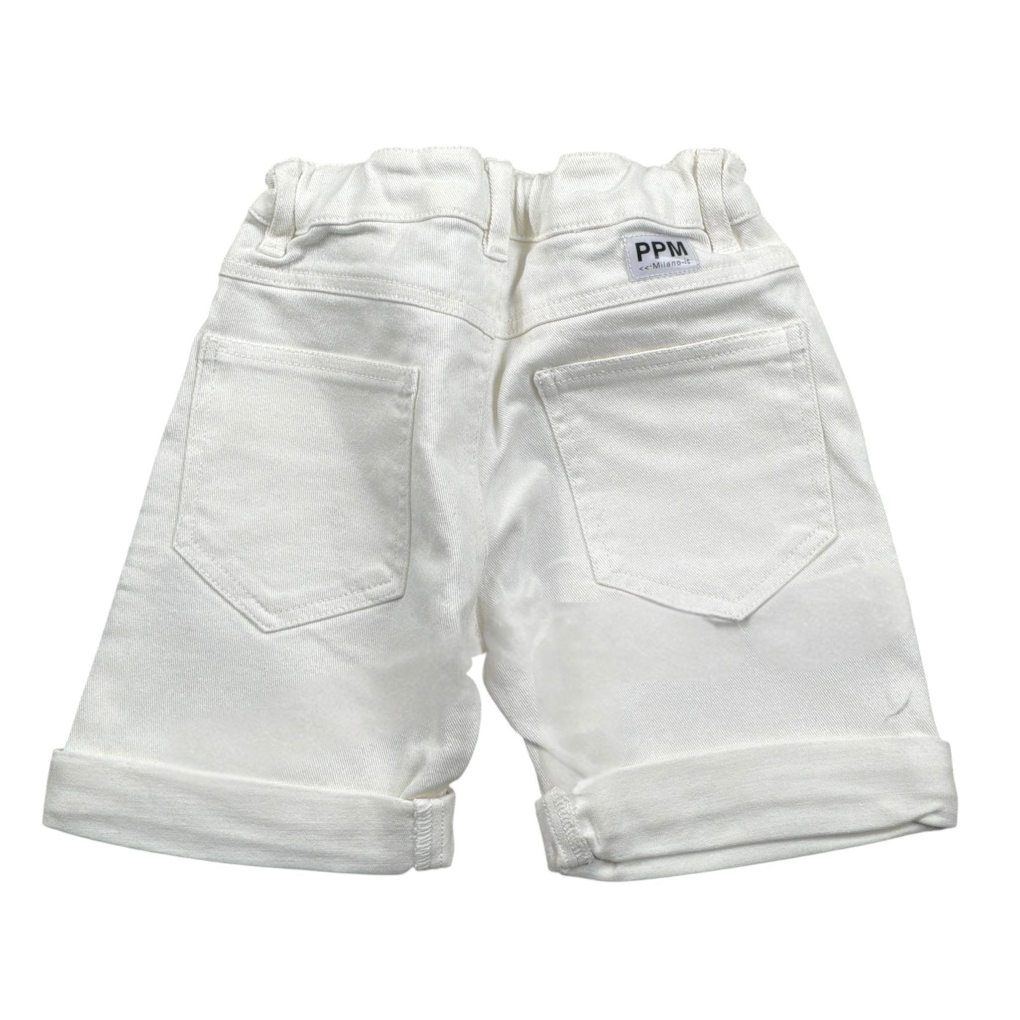 Paolo Pecora Bermuda tinta unita con Girovita Regolabile Bianco per Bambino PP2724 BIANCO PAOLO PECORA 