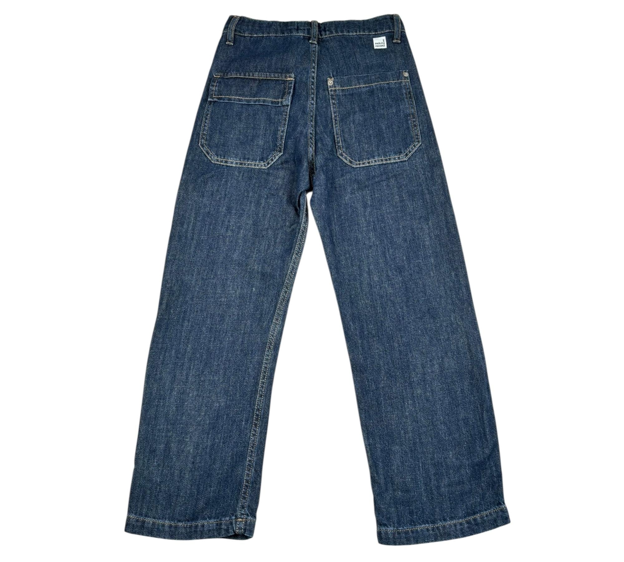 Paolo Pecora Jeans Tinta Unita con Girovita Regolabile per Bambino PP4374 BLU PAOLO PECORA 