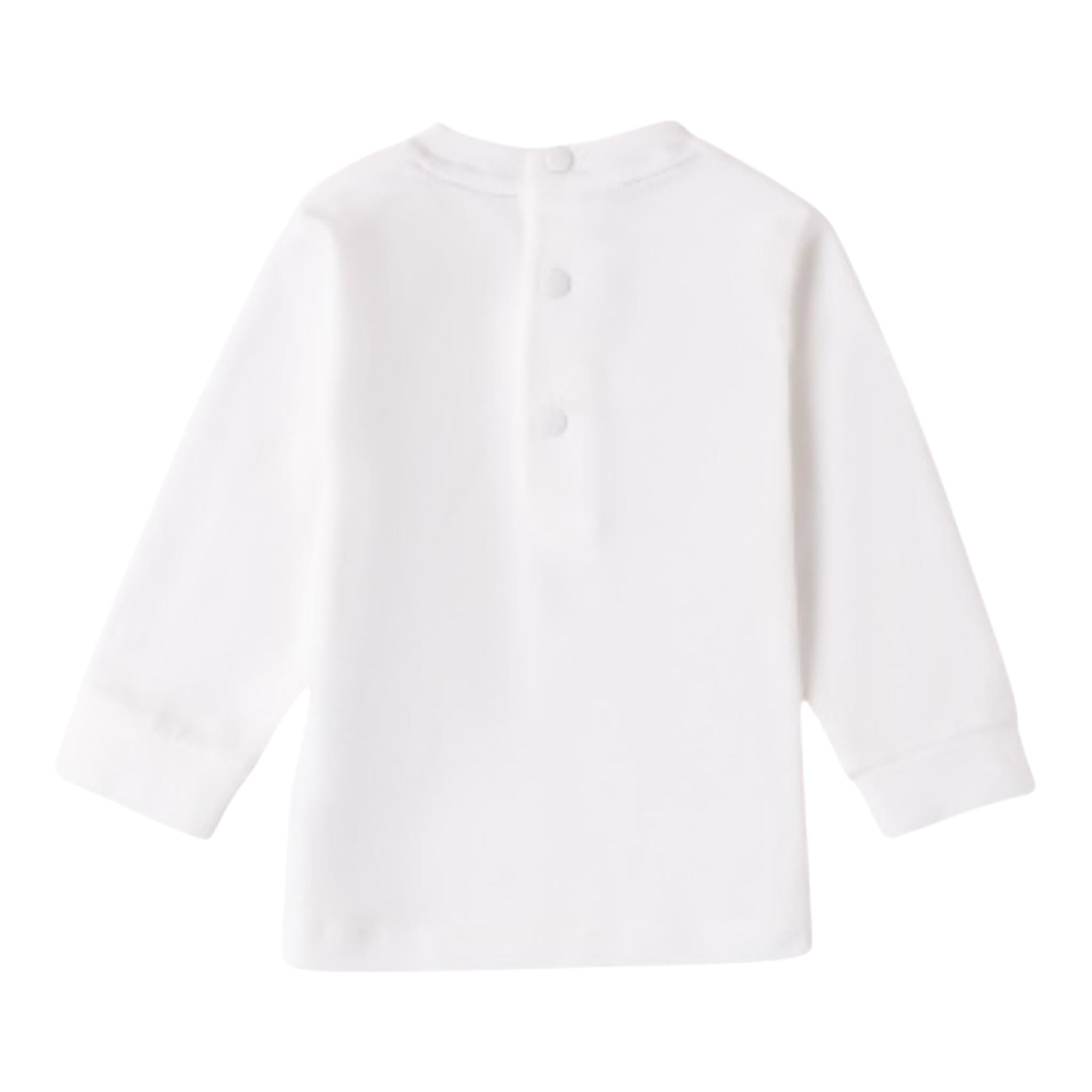 MINI BANDA shirt girocollo tinta unita con stampa Bianco per Neonato 38650 BIANCO MINI BANDA 