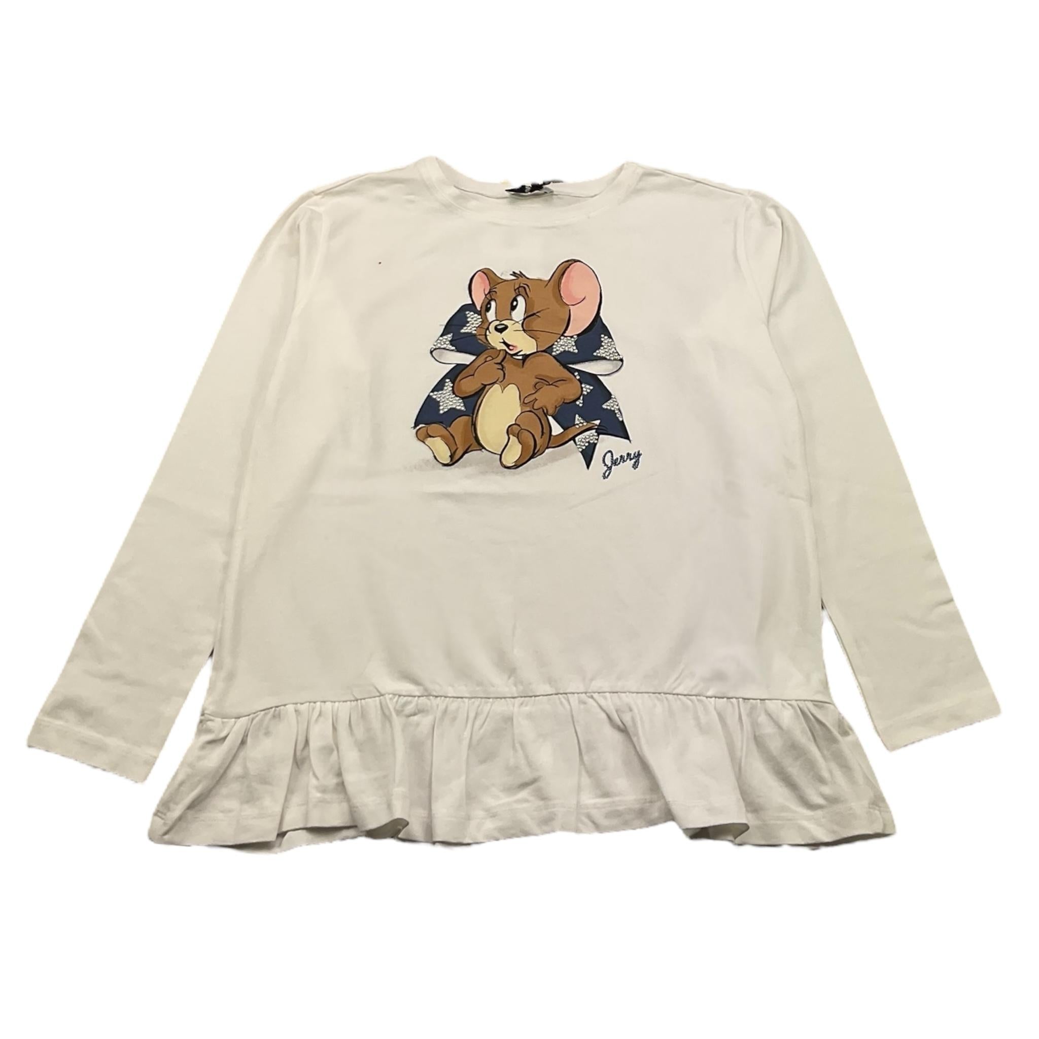 MONNALISA shirt girocollo tinta unita cn stampa in contrasto Bianco per Bambina 194627PW BIANCO MONNALISA 