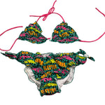 Elettra Lamborghini  Costume 2 Pezzi Triangolo-Slip con Fantasia per Bambina ELTLMB4020 VERDE ELETTRA LAMBORGHINI 