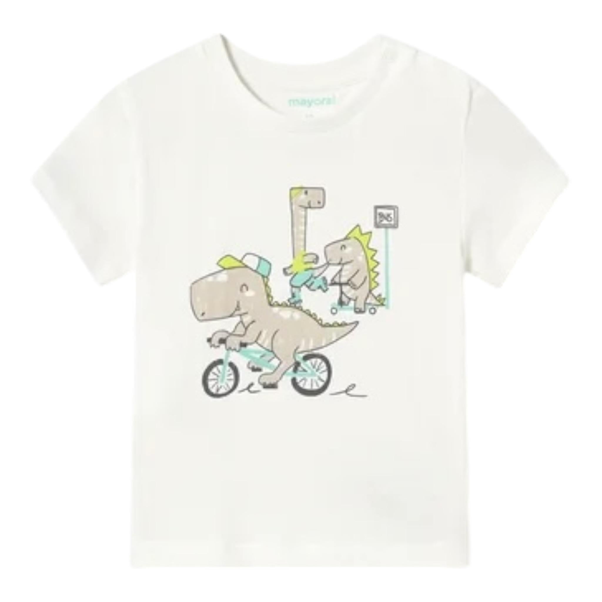 Mayoral T-Shirt Girocllo Tinta Unita con Stampa per Neonato 1062X BIANCO MAYORAL 