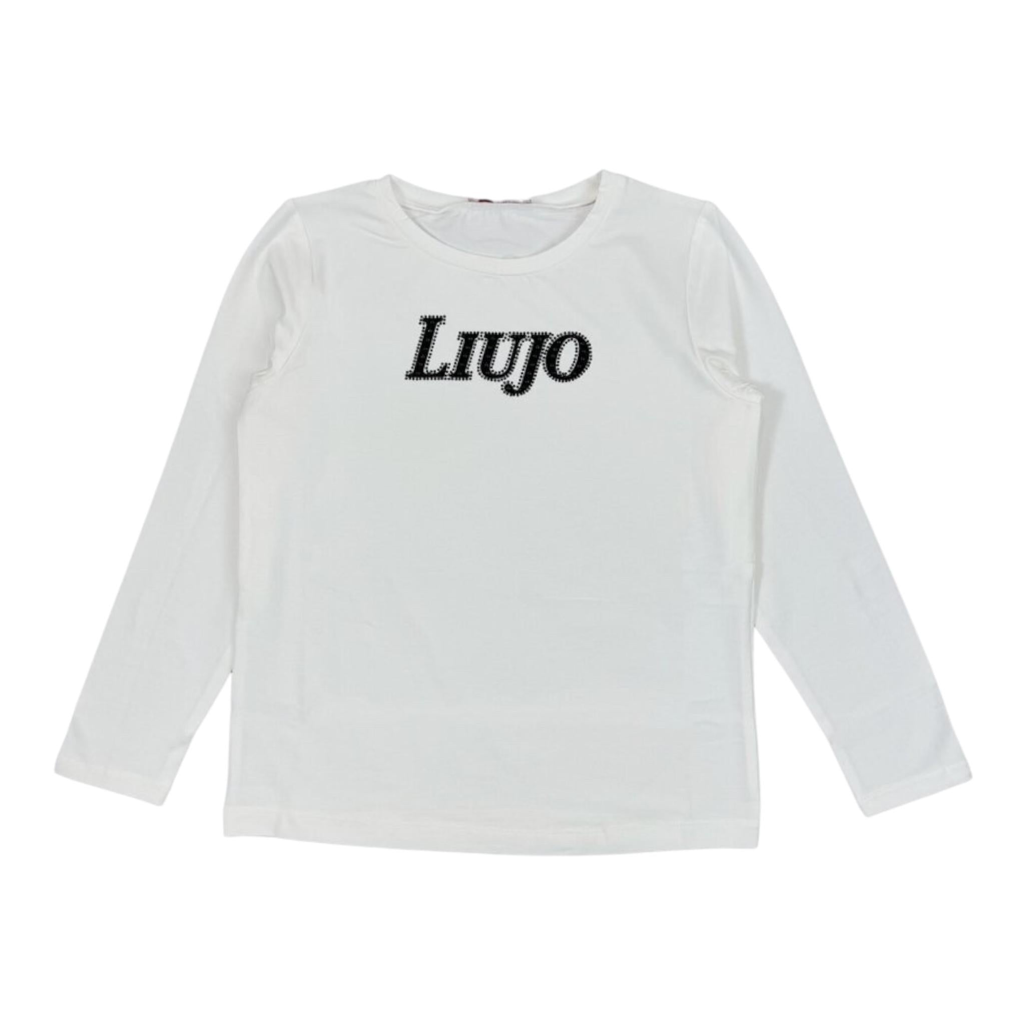 LIU JO shirt girocollo tinta unita con stampa Bianco per Bambina GF4158XX BIANCO LIU JO 