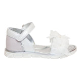 Monnalisa Sandals Solid Color With Velcro Closure And White Application For Baby Girl