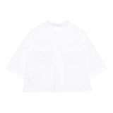 Simonetta Camicia Mezza Manica Tinta Unita con Cuore per Bambina SW5A31 BIANCO SIMONETTA 