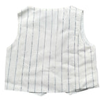 Please Gilet Tinta Unita con Fantasia A Righe per Bambino JH02131B73J BIANCO PLEASE 