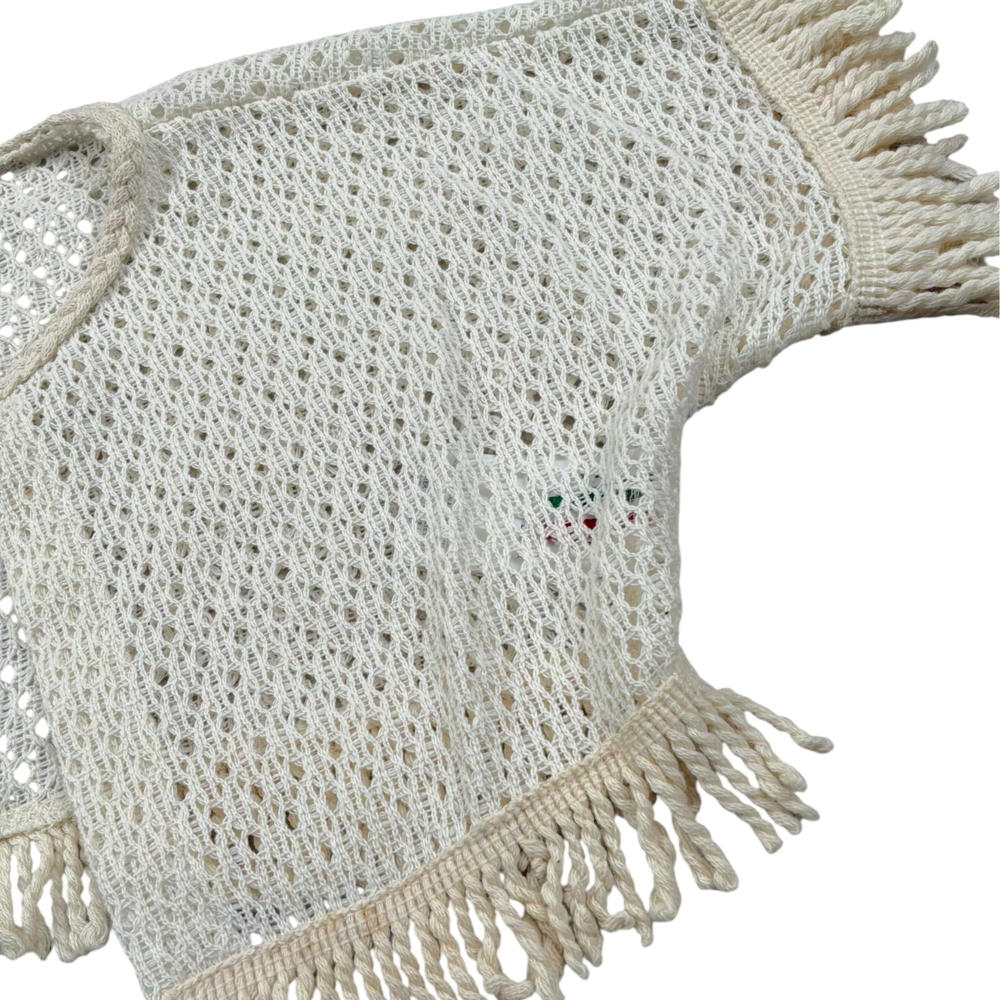 Please gilet tinta Unita con Trafori per Bambina MG01230G72X PANNA PLEASE 