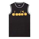 Diadora Solid Color Crew Neck Tank Top With Black Logo Print For Boys