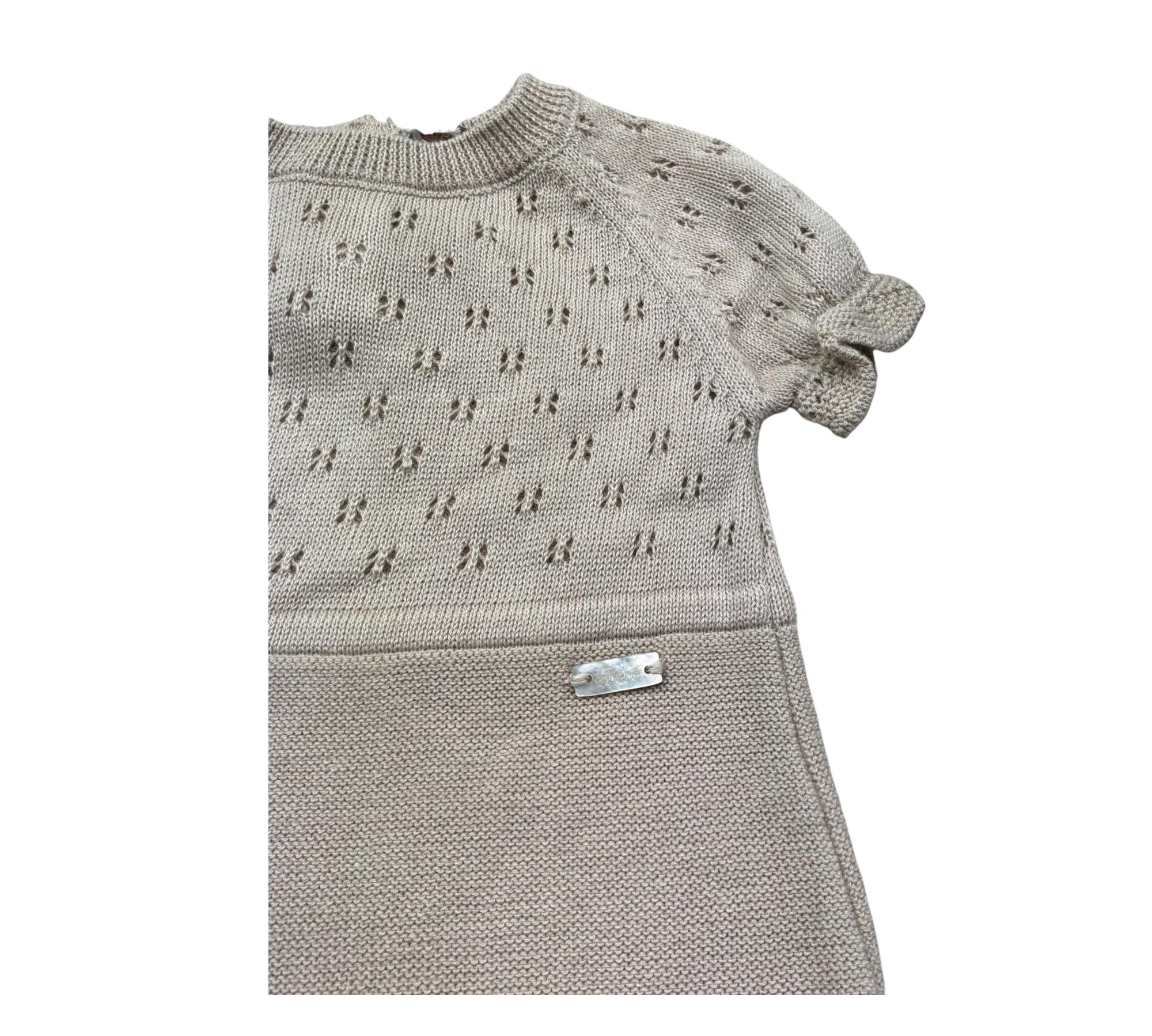 Le Bebe Pagliaccetto Mezza Manica Tinta Unita per Neonata LBG6268 BEIGE LE BEBE 