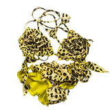 4Giveness 2 Piece Swimsuit Triangle-Panties Yellow Spotted Pattern for Girls