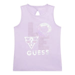 Guess Canotta Tinta Unita con Paillettes per Bambina J4GI15K6YW3 LILLA GUESS 