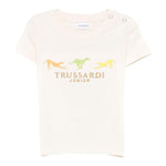 Trussardi T-Shirt Tinta Unita con Stampa per Neonato TIP25020TSXX PANNA TRUSSARDI 