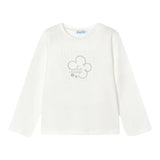 MAYORAL shirt gircollo tinta unita con stampa Bianco per Bambina 178 BIANCO MAYORAL 